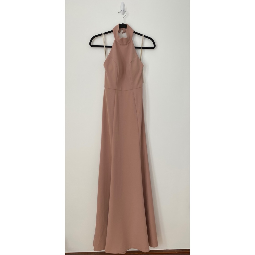 Jenny Yoo | whipped apricot Petra Crepe halter dress
